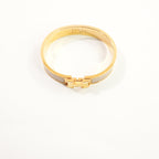 Hermes Clic H Creme/Gold Tone Enamel Hinged Bracelet Full Set