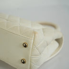 Chanel White Top Handle Caviar