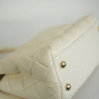 Chanel White Top Handle Caviar
