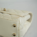 Chanel White Top Handle Caviar