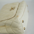Chanel White Top Handle Caviar