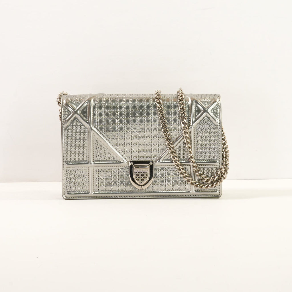 Christian Dior Metallic Patent Micro-Cannage Diorama WOC (2018)