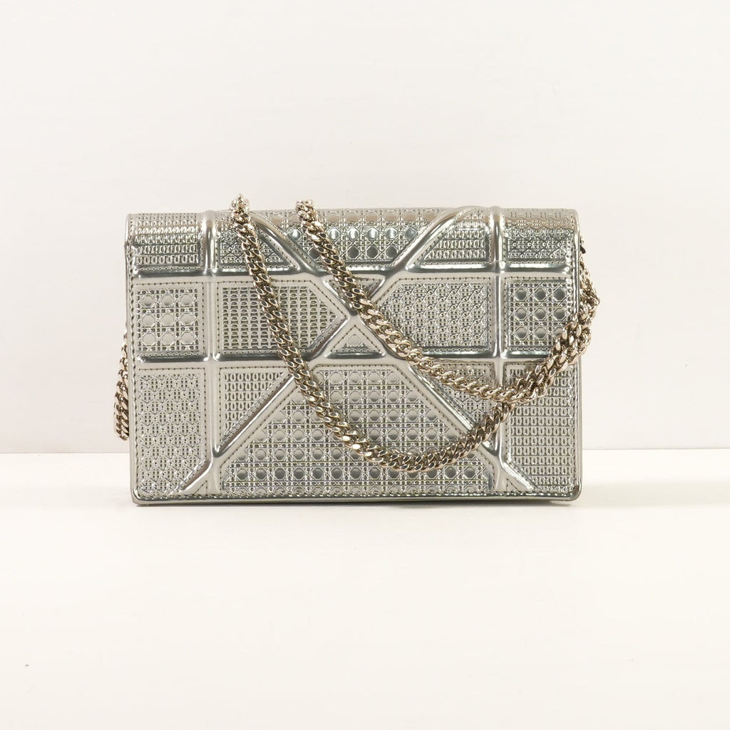 Christian Dior Metallic Patent Micro-Cannage Diorama WOC (2018)