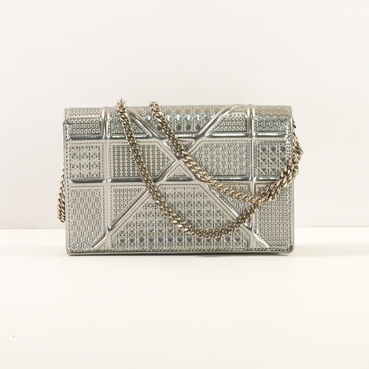 Christian Dior Metallic Patent Micro-Cannage Diorama WOC (2018)