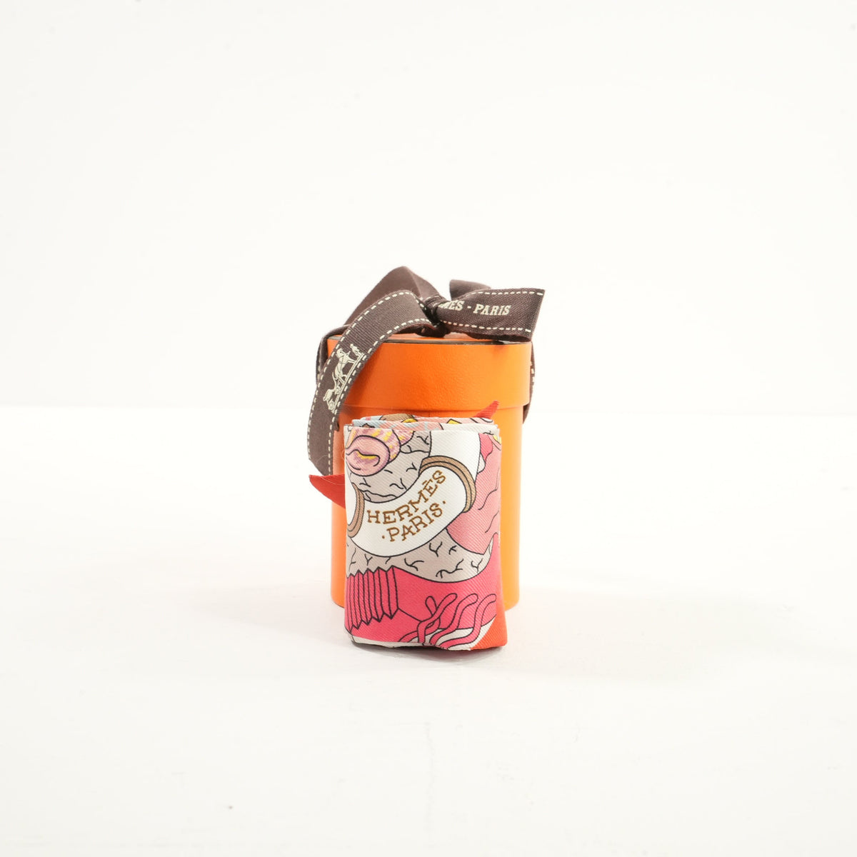 Hermes Splash Park Silk Twilly Scarf in a Red and Pink Multicoloway (Box)
