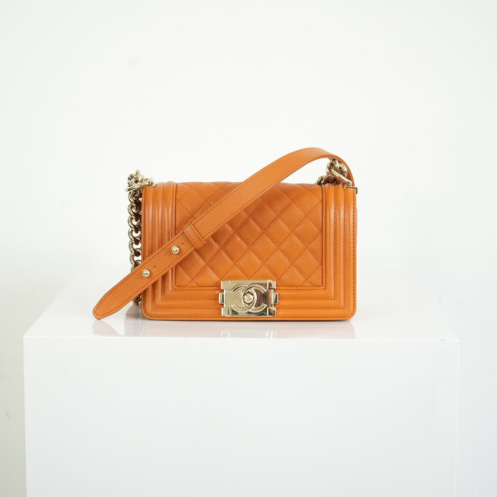 Chanel Small Brown Caviar Boy Bag