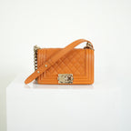 Chanel Small Brown Caviar Boy Bag
