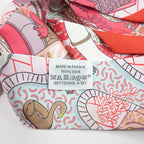 Hermes Splash Park Silk Twilly Scarf in a Red and Pink Multicoloway (Box)