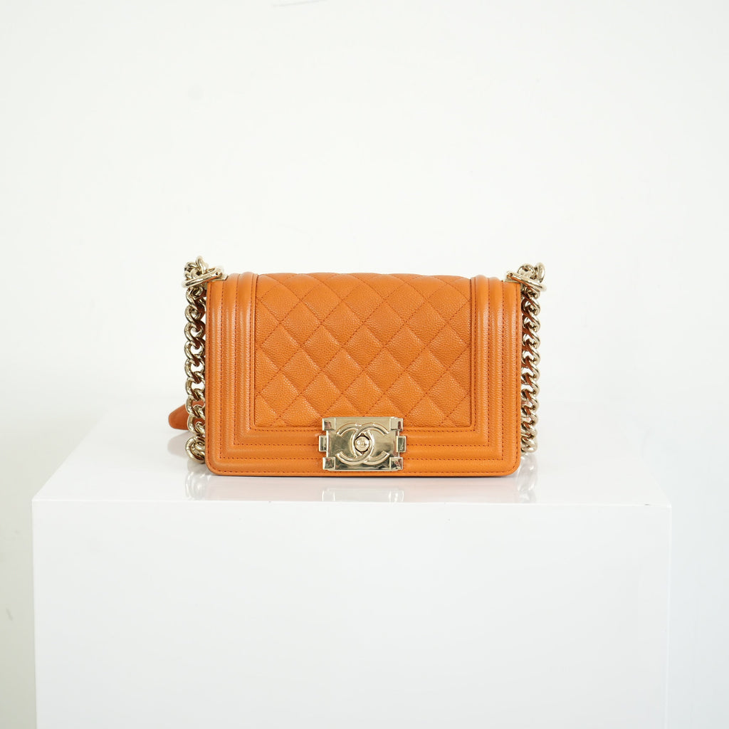 Chanel Small Brown Caviar Boy Bag
