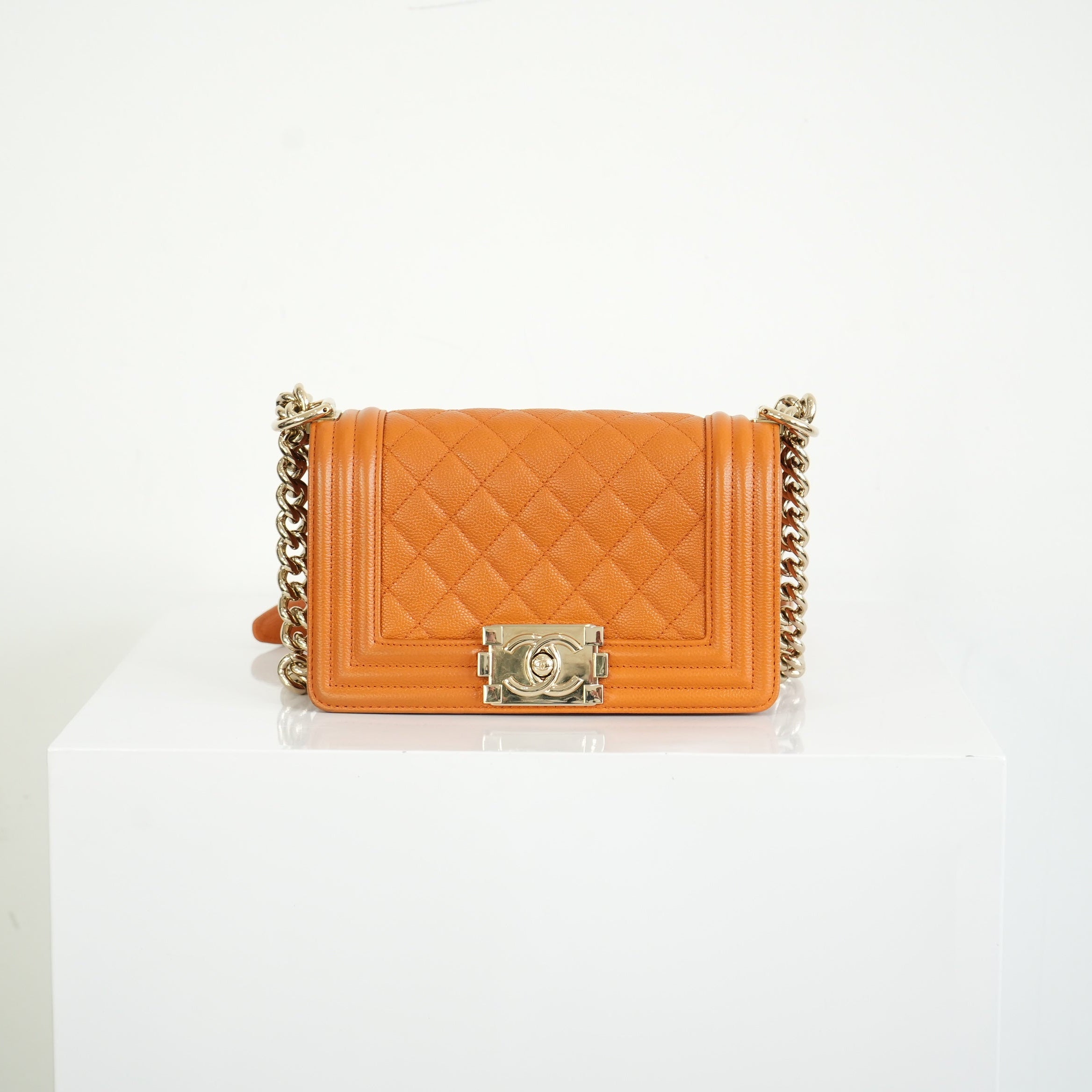 Chanel Small Brown Caviar Boy Bag