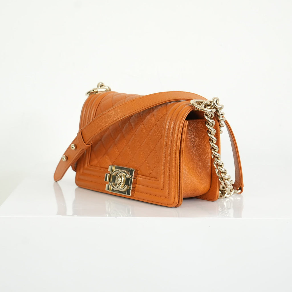 Chanel Small Brown Caviar Boy Bag