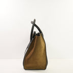 Celine Bi-Color Black, Brown & White Micro Luggage Tote W/Dustbag