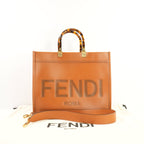 Fendi Brown Leather Sunshine Medium Tote-Tortioseshell Handles (Dust Bag)