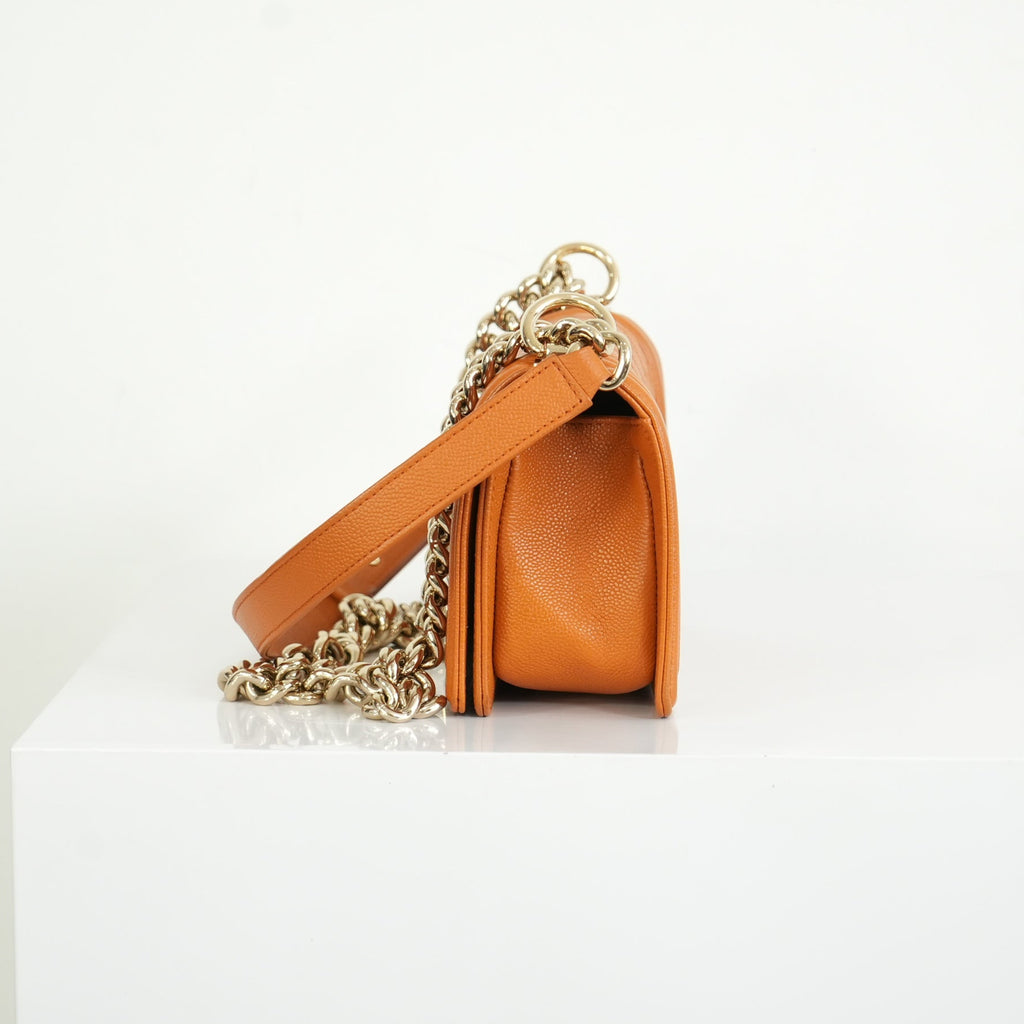 Chanel Small Brown Caviar Boy Bag