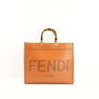 Fendi Brown Leather Sunshine Medium Tote-Tortioseshell Handles (Dust Bag)