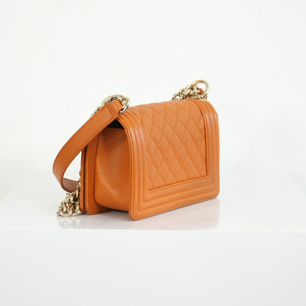 Chanel Small Brown Caviar Boy Bag