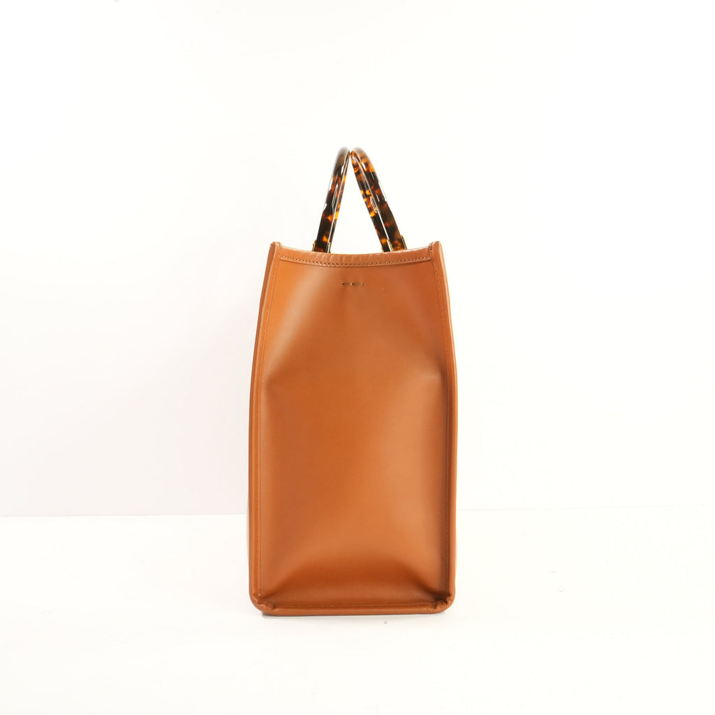 Fendi Brown Leather Sunshine Medium Tote-Tortioseshell Handles (Dust Bag)