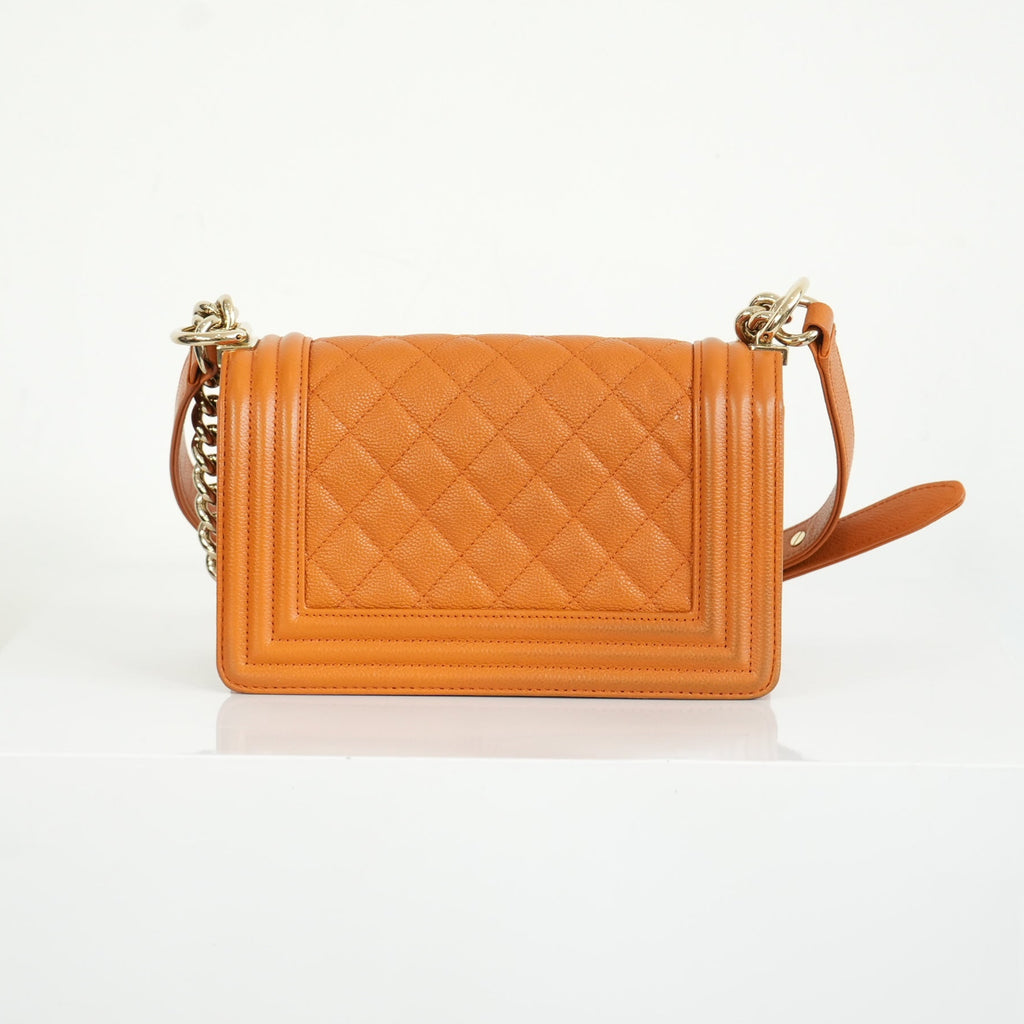 Chanel Small Brown Caviar Boy Bag
