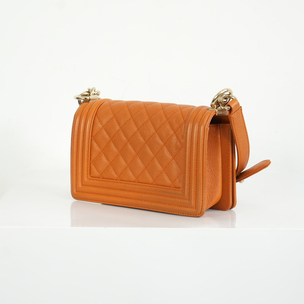 Chanel Small Brown Caviar Boy Bag