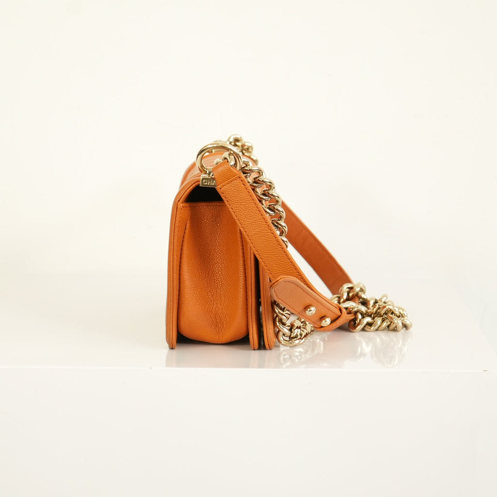 Chanel Small Brown Caviar Boy Bag