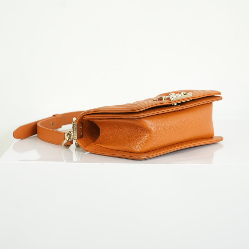 Chanel Small Brown Caviar Boy Bag