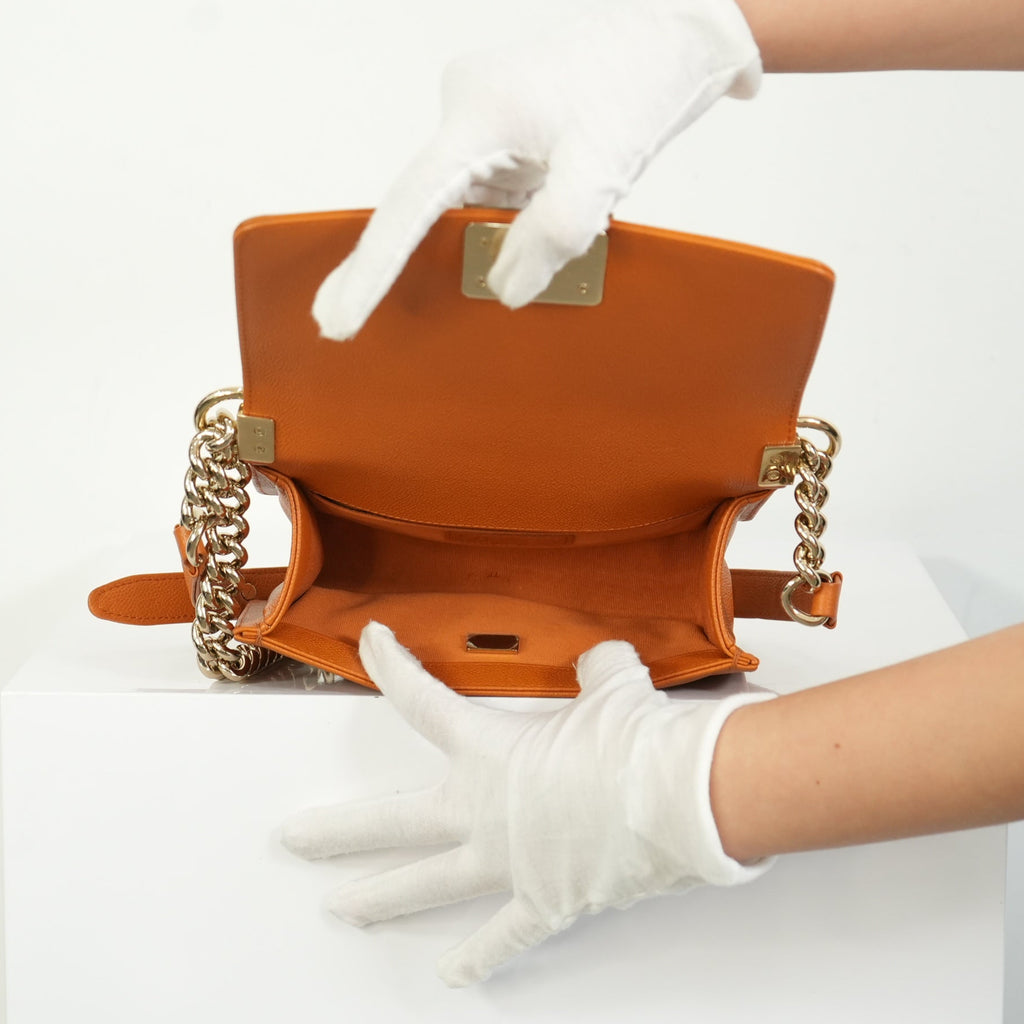 Chanel Small Brown Caviar Boy Bag