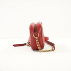 Gucci GG Marmont Small Matelasse in Red Leather Camera Bag Crossbody
