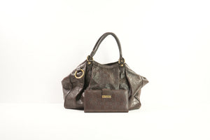 Gucci Tote Bag Microguccissima Dark Brown With Long Wallet (Dust Bag)