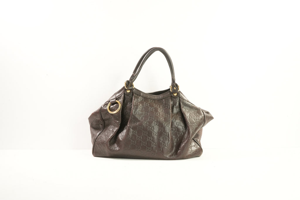 Gucci Tote Bag Microguccissima Dark Brown With Long Wallet (Dust Bag)