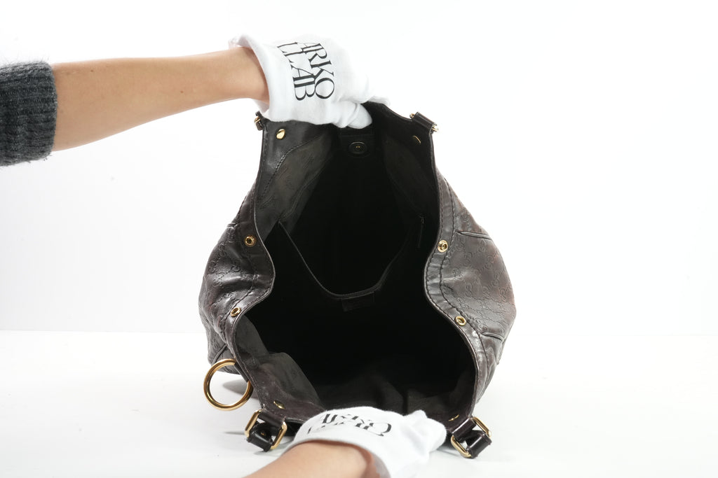Gucci Tote Bag Microguccissima Dark Brown With Long Wallet (Dust Bag)