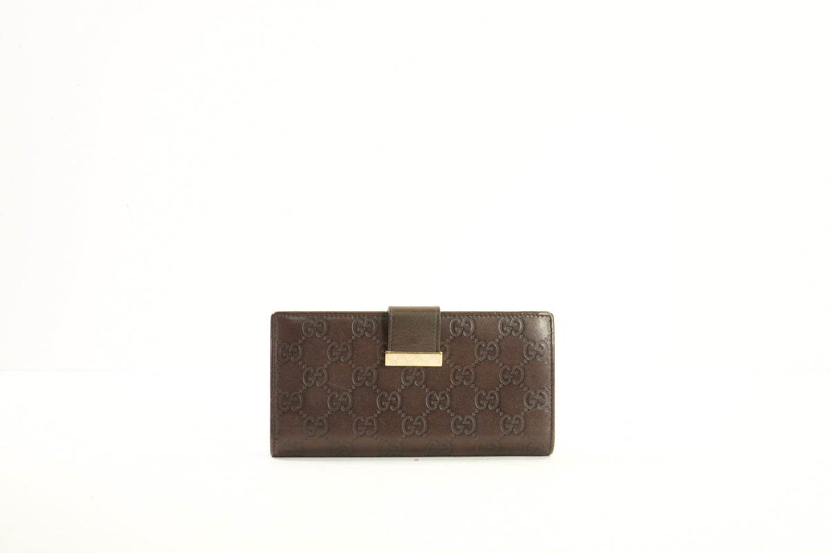 Gucci Tote Bag Microguccissima Dark Brown With Long Wallet (Dust Bag)