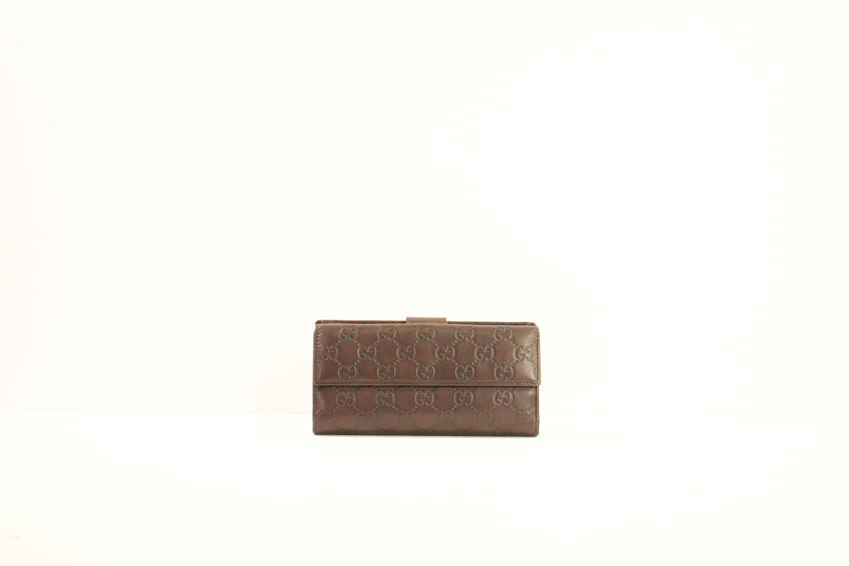 Gucci Tote Bag Microguccissima Dark Brown With Long Wallet (Dust Bag)