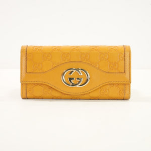 Gucci Guccissima Sukey Continental Wallet  in Yellow Leather
