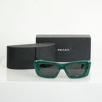 Prada SPR 13Z Green Marble Acetate Finish Sunglasses FULL SET