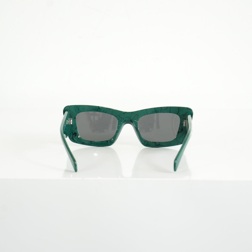 Prada SPR 13Z Green Marble Acetate Finish Sunglasses FULL SET