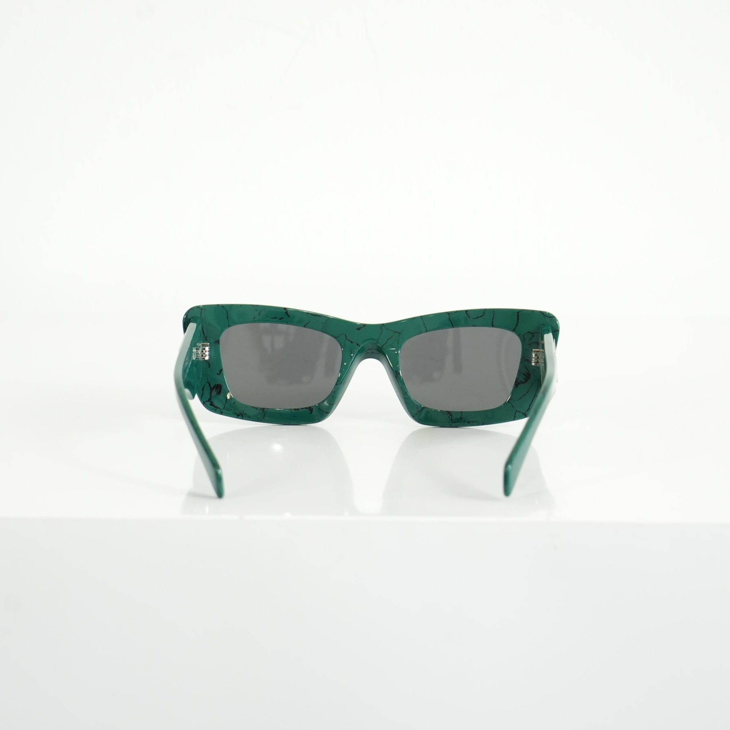 Prada SPR 13Z Green Marble Acetate Finish Sunglasses FULL SET