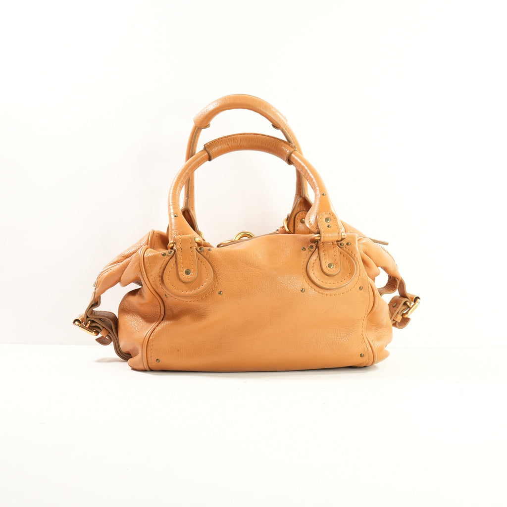 Chloe Paddington Medium Leather Handbag Rare Brown Whiskey Padlock & Key (Dust Bag)