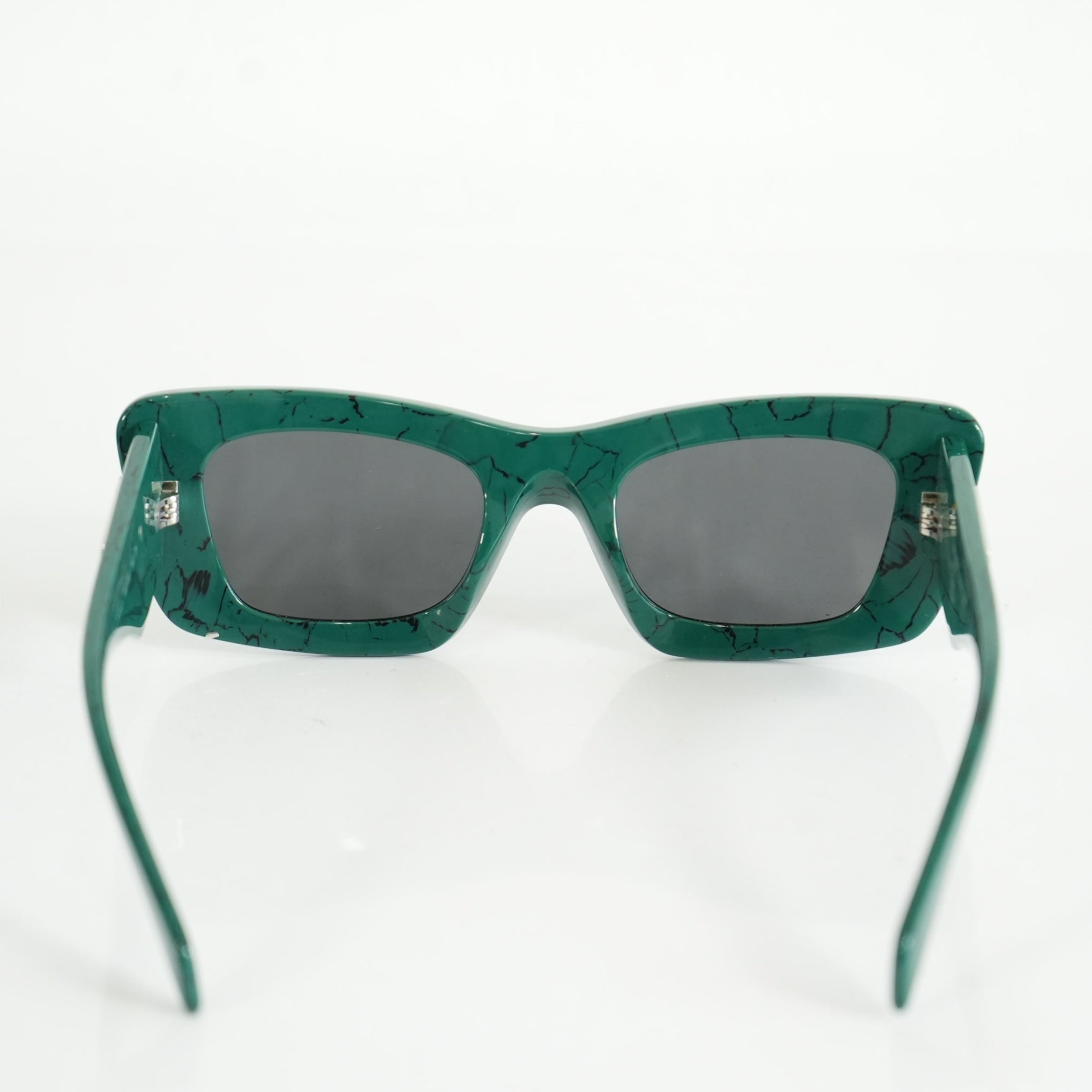 Prada SPR 13Z Green Marble Acetate Finish Sunglasses FULL SET