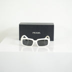 Prada SPR 27Z-F Geometric White Sunglasses FULL SET