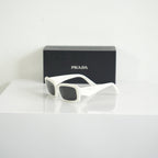 Prada SPR 27Z-F Geometric White Sunglasses FULL SET