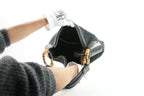 Gucci Women's One Shoulder Hobo Canvas Leather Black