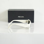 Prada SPR 27Z-F Geometric White Sunglasses FULL SET