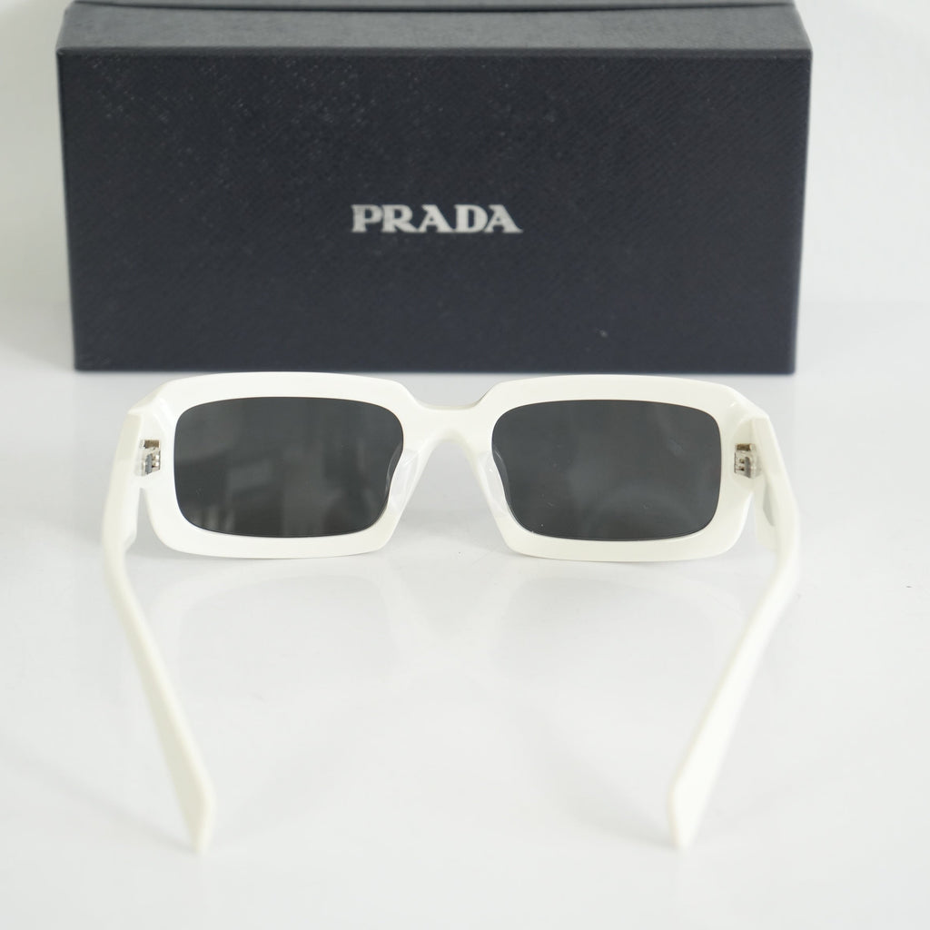 Prada SPR 27Z-F Geometric White Sunglasses FULL SET