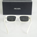 Prada SPR 27Z-F Geometric White Sunglasses FULL SET