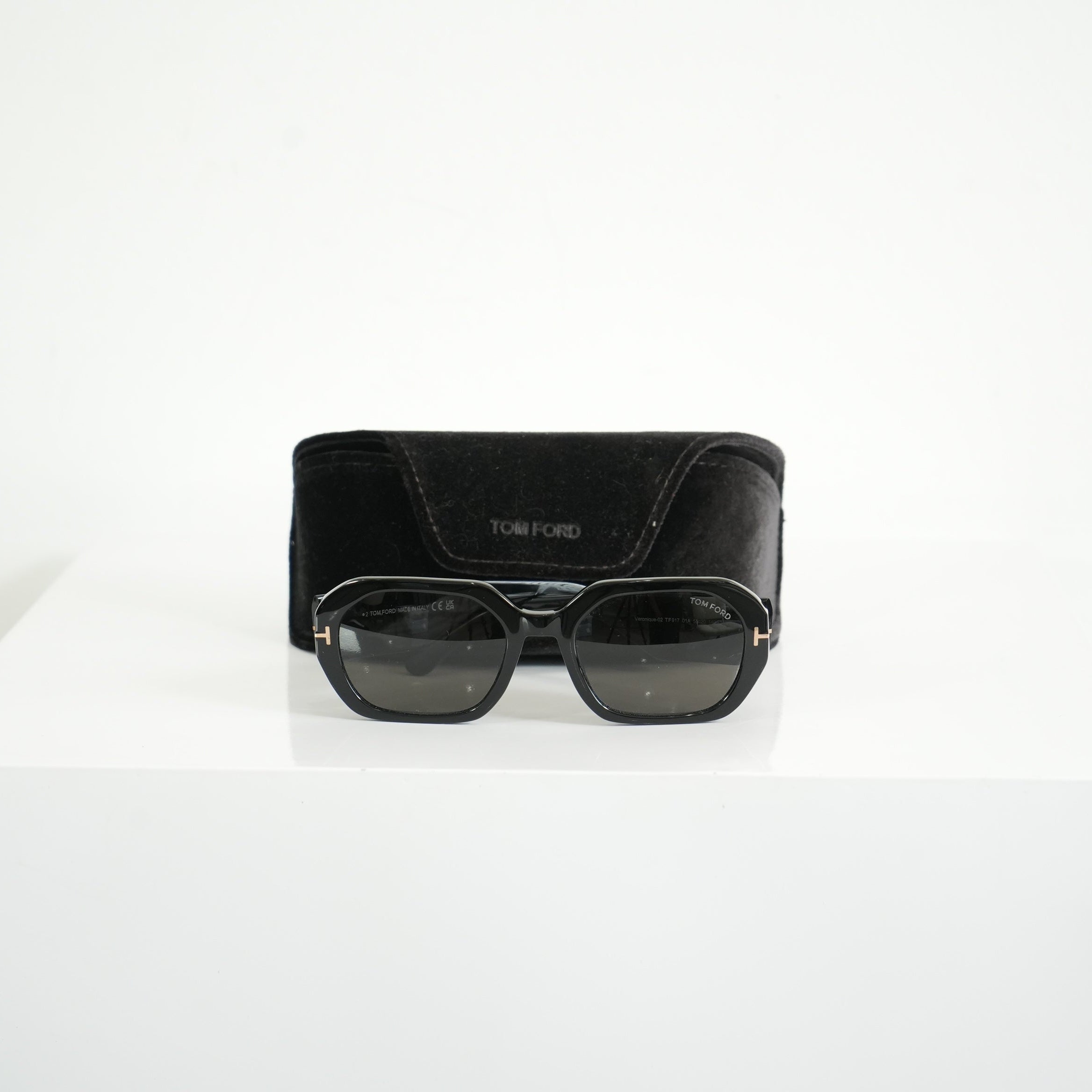 Tom Ford Veronique-02 TF917 01A Shiny Black Sunglasses