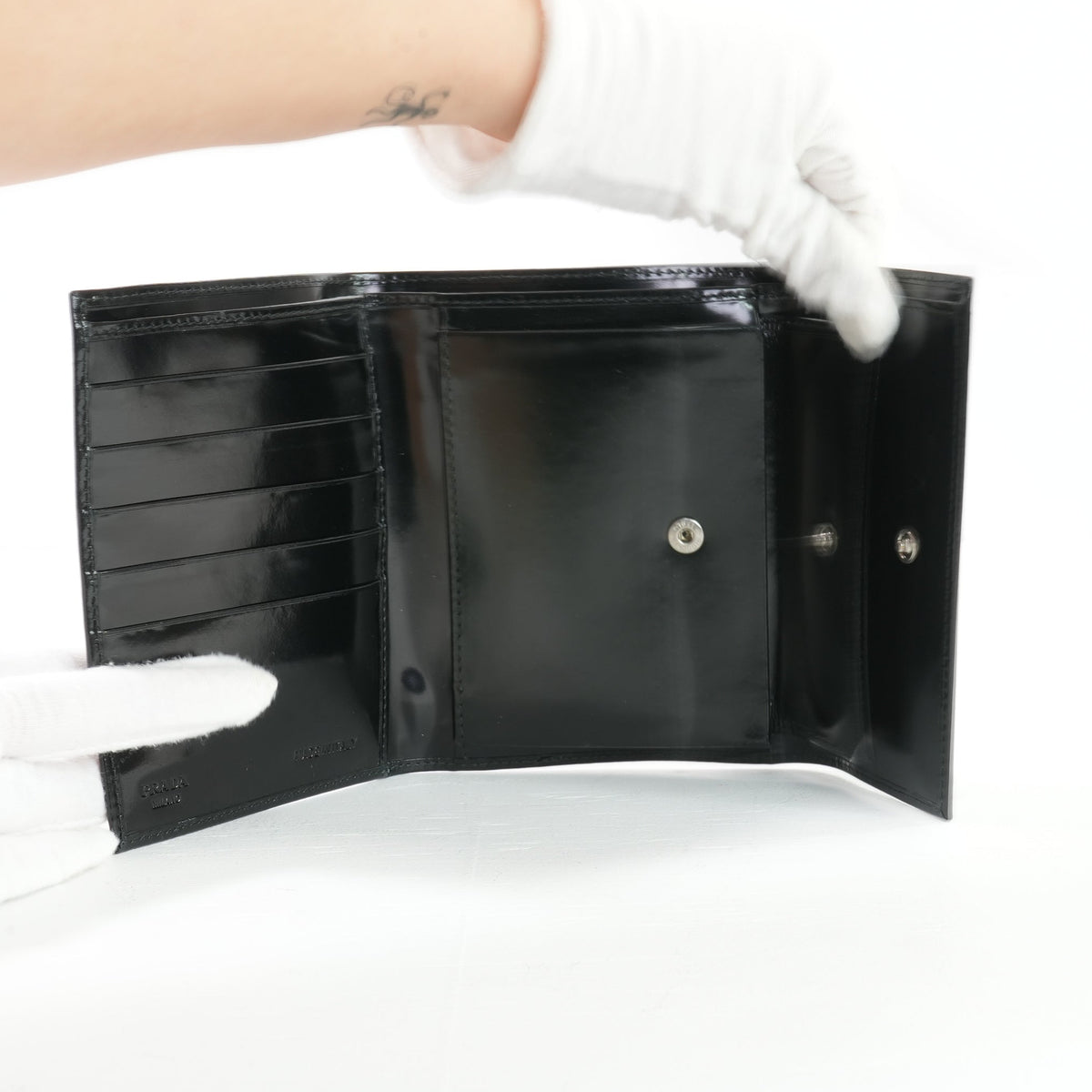 Prada Black Trifold Wallet (Box)