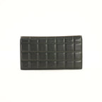 Chanel Black Lambskin Chocolate Bar (Choco Bar) Long Wallet (Box)