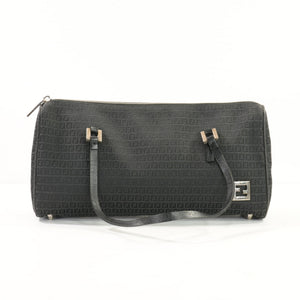 Fendi Black Canvas Monogram Weekender Shoulder Bag