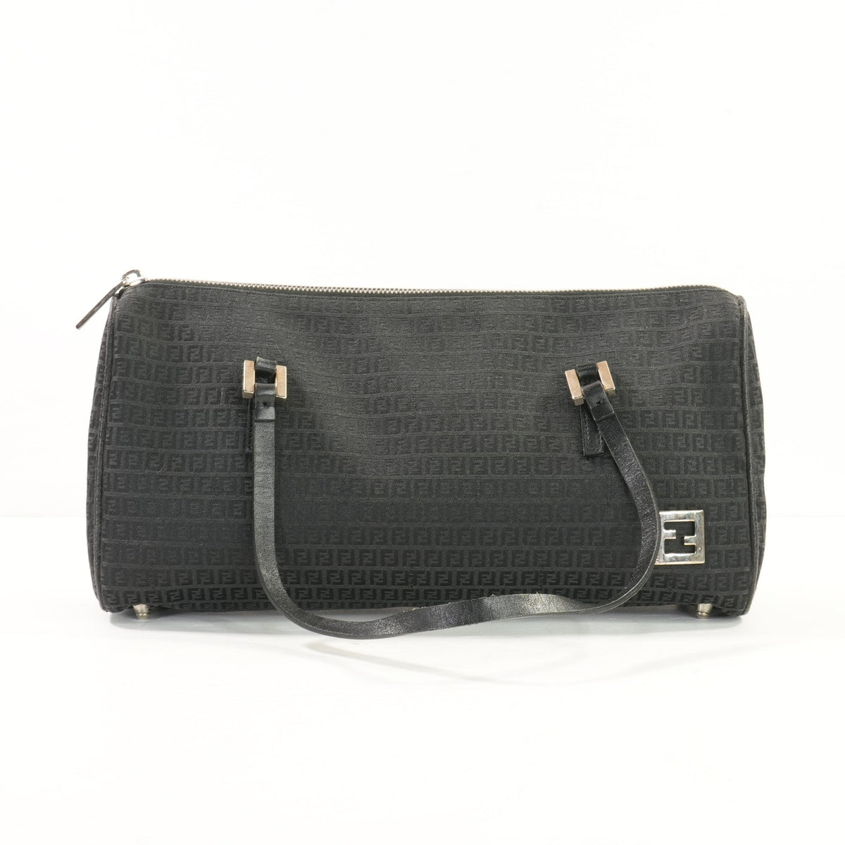 Fendi Black Canvas Monogram Weekender Shoulder Bag