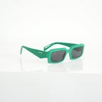 Prada SPR 27Z Bold Green Acetate Rectangle Sunglasses